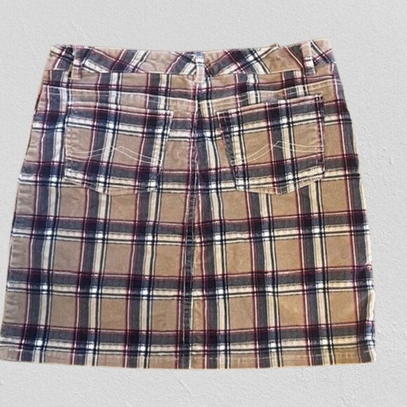 dELiA*s Vintage Y2k Grunge Plaid Corduroy Mini Skirt Small/Medium - Picture 2 of 3